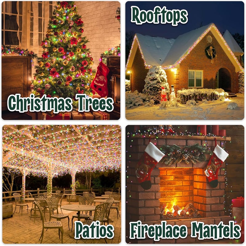 stargo Warm Multi Color Christmas Lights - 6.3 ft String of 35 Incandescent Mini Bulbs Multifunctional Lighting Modes, for Decorative, Bedroom, Outdoor, Xmas Twinkle Tree Lights with Green Wire Total 6.6 ft - Image 3